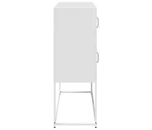 Kumode, Balta, 100,5X39X107 Cm, Auksti Velmēts Tērauds Vidaxl