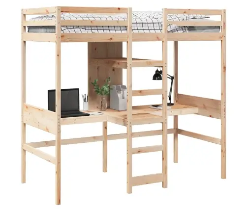 Aukšta Lova Be Čiužinio, Balta, 80X200cm Pušis