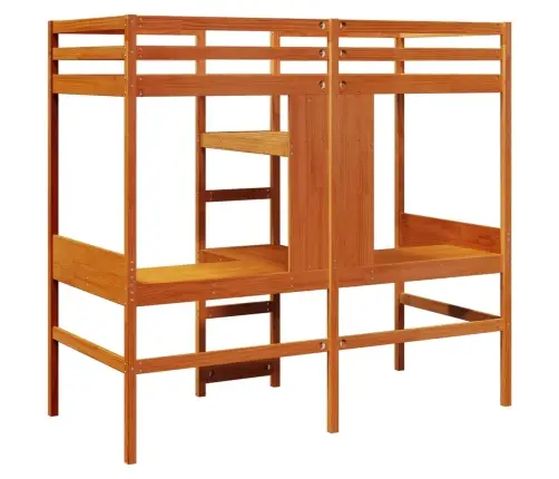 Kõrge Voodi Ilma Madratsita, Vahapruun, 80X200 Cm , Männipuit