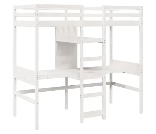 Kõrge Voodi Ilma Madratsita, Valge, 90X190 cm Männipuit