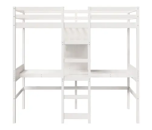 Kõrge Voodi Ilma Madratsita, Valge, 90X190 cm Männipuit