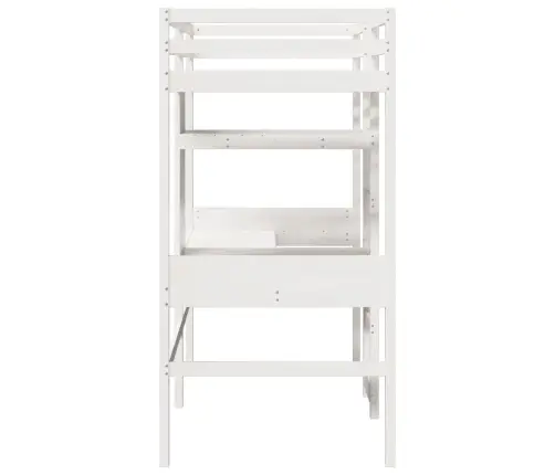 Kõrge Voodi Ilma Madratsita, Valge, 90X190 cm Männipuit