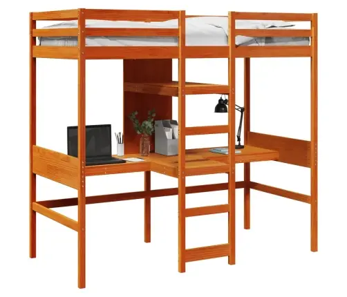 Augstās Gultas Rāmis Bez Matrača, 75X190 Cm, Priedes Masīvkoks Vidaxl