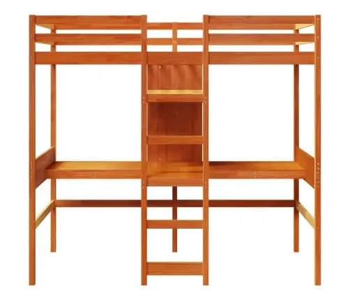 Augstās Gultas Rāmis Bez Matrača, 75X190 Cm, Priedes Masīvkoks Vidaxl