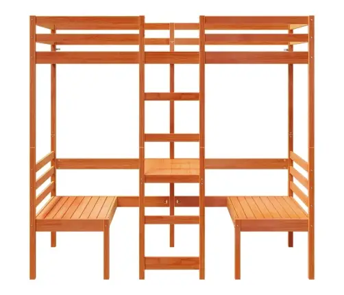 Augstās Gultas Rāmis, Galds, Krēsli, 90X200 Cm, Priedes Koks Vidaxl