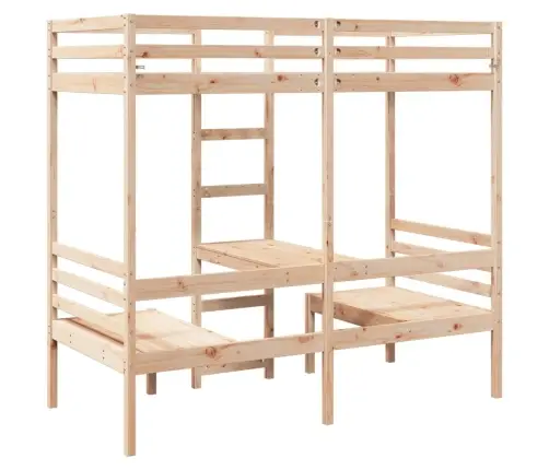 Augstās Gultas Rāmis, Galds, Krēsli, 80X200 Cm, Priedes Koks Vidaxl