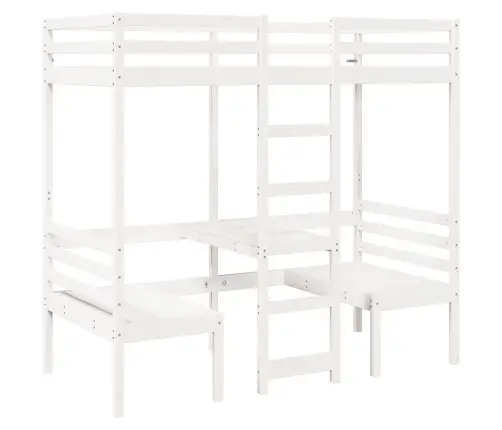 Augstās Gultas Rāmis, Galds, Krēsli, 80X200 Cm, Priedes Koks Vidaxl