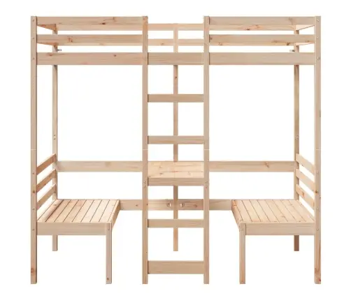 Augstās Gultas Rāmis, Galds, Krēsli, 90X190 Cm, Priedes Koks Vidaxl Augstās Gultas Rāmis, Galds, Krēsli, 90X190 Cm, Priedes Koks Vidaxl