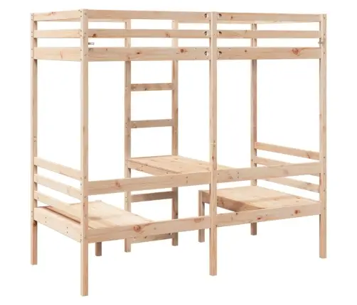 Augstās Gultas Rāmis, Galds, Krēsli, 90X190 Cm, Priedes Koks Vidaxl Augstās Gultas Rāmis, Galds, Krēsli, 90X190 Cm, Priedes Koks Vidaxl