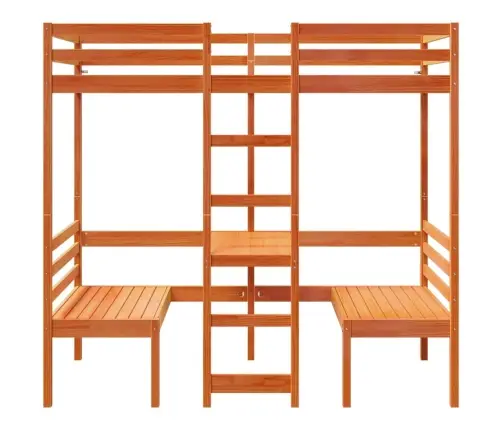 Aukšta Lova Su Stalu Ir Kėdėmis, Ruda, 75X190cm Pušis