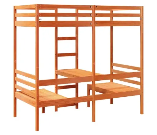 Aukšta Lova Su Stalu Ir Kėdėmis, Ruda, 75X190cm Pušis