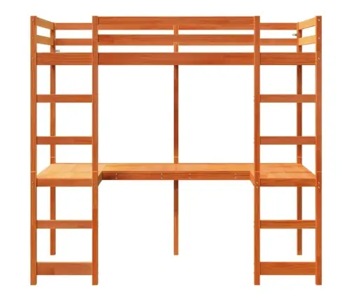 Aukštas Lovos Rėmas Be Čiužinio, Vaško Rudas, 80X200cm Pušis