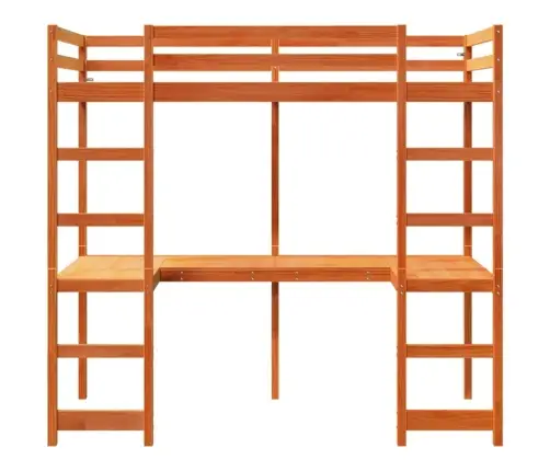 Aukštas Lovos Rėmas Be Čiužinio, Vaško Rudas, 75X190cm Pušis