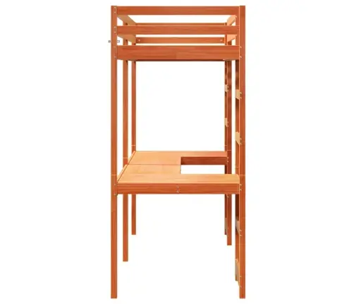 Aukštas Lovos Rėmas Be Čiužinio, Vaško Rudas, 75X190cm Pušis