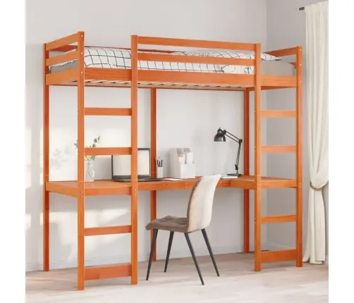 Aukštas Lovos Rėmas Be Čiužinio, Vaško Rudas, 75X190cm Pušis