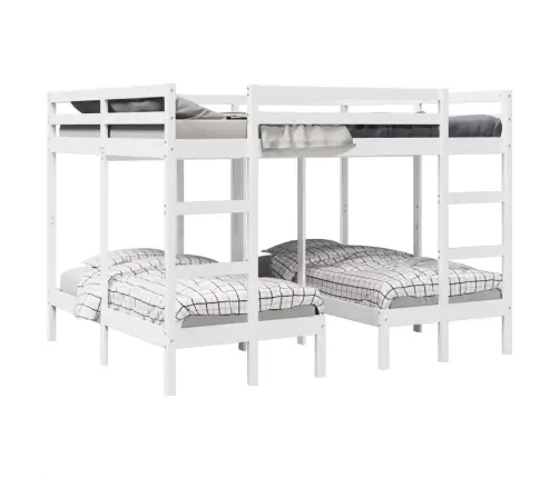 Kolmekohaline Narivoodi Raam, Valge 160X200/80X160 Cm Männipuit