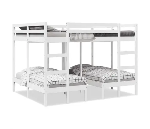 Kolmekohaline Narivoodi Raam, Valge 160X200/80X160 Cm Männipuit