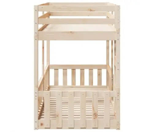 Dviaukštė Lova, 80X200cm Pušies Medienos Masyvas