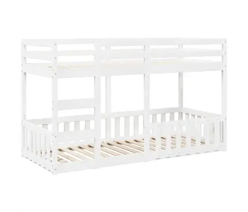 Divstāvu Gulta, Balta, 80X200 Cm, Priedes Masīvkoks Vidaxl