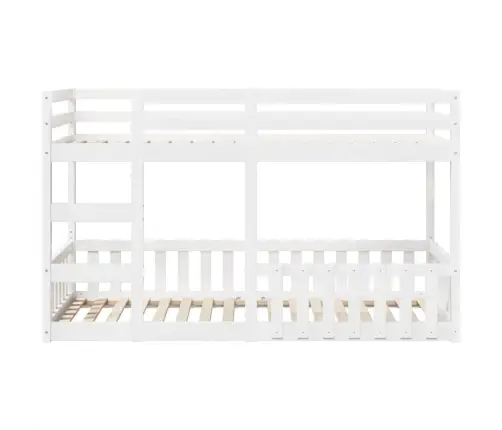 Divstāvu Gulta, Balta, 80X200 Cm, Priedes Masīvkoks Vidaxl