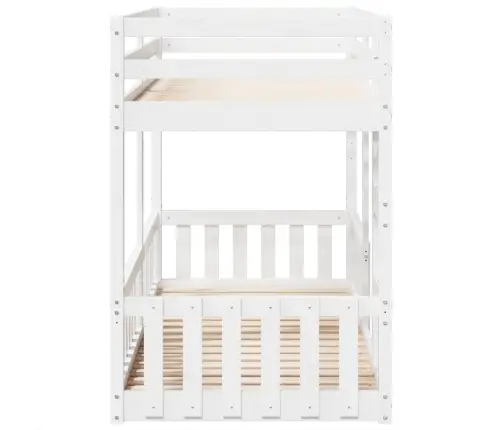 Divstāvu Gulta, Balta, 80X200 Cm, Priedes Masīvkoks Vidaxl