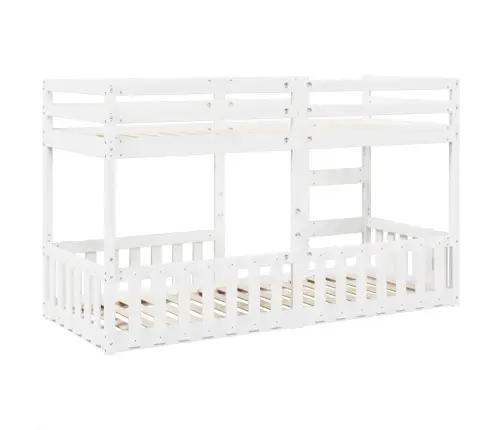 Divstāvu Gulta, Balta, 80X200 Cm, Priedes Masīvkoks Vidaxl