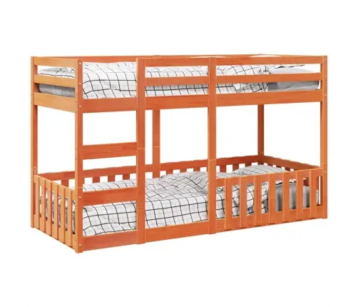 Divstāvu Gulta, Vaska Brūna, 80X200 Cm, Priedes Masīvkoks Vidaxl