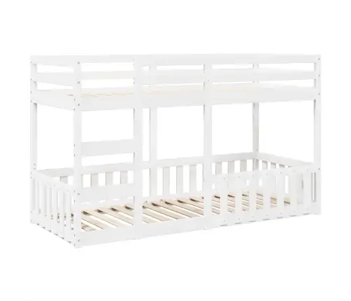 Divstāvu Gulta, Balta, 90X200 Cm, Priedes Masīvkoks Vidaxl