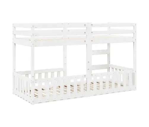 Divstāvu Gulta, Balta, 90X200 Cm, Priedes Masīvkoks Vidaxl