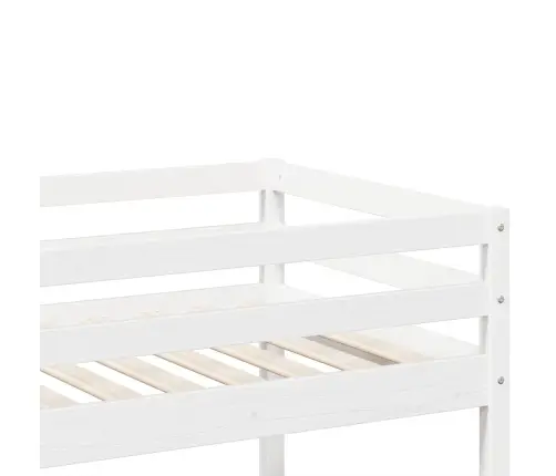 Divstāvu Gulta, Balta, 90X200 Cm, Priedes Masīvkoks Vidaxl