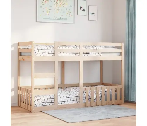 Divstāvu Gulta, 90X190 Cm, Priedes Masīvkoks Vidaxl