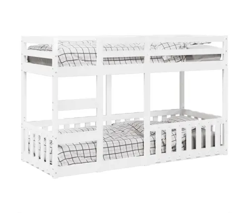 Divstāvu Gulta, Balta, 75X190 Cm, Priedes Masīvkoks Vidaxl