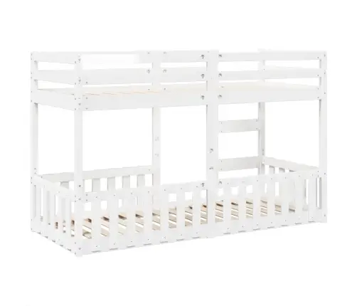 Divstāvu Gulta, Balta, 75X190 Cm, Priedes Masīvkoks Vidaxl