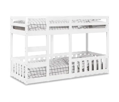 Divstāvu Gulta, Balta, 75X190 Cm, Priedes Masīvkoks Vidaxl