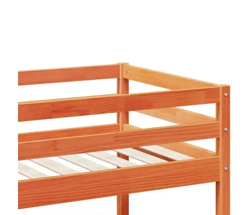 Divstāvu Gulta, Vaska Brūna, 75X190 Cm, Priedes Masīvkoks Vidaxl