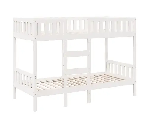 Divstāvu Gulta, Balta, 80X200 Cm, Priedes Masīvkoks Vidaxl