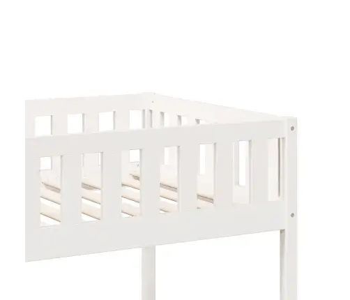 Divstāvu Gulta, Balta, 80X200 Cm, Priedes Masīvkoks Vidaxl