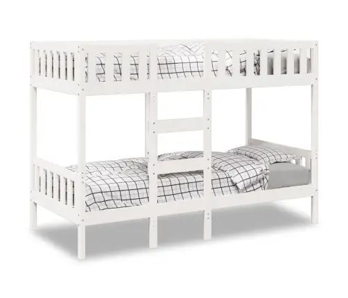 Divstāvu Gulta, Balta, 80X200 Cm, Priedes Masīvkoks Vidaxl