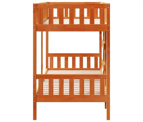 Divstāvu Gulta, Vaska Brūna, 90X190 Cm, Priedes Masīvkoks Vidaxl