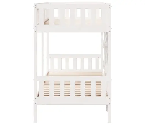 Divstāvu Gulta, Balta, 75X190 Cm, Priedes Masīvkoks Vidaxl