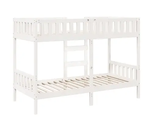 Divstāvu Gulta, Balta, 75X190 Cm, Priedes Masīvkoks Vidaxl