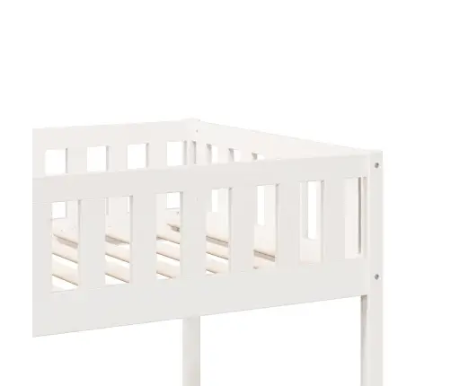 Divstāvu Gulta, Balta, 75X190 Cm, Priedes Masīvkoks Vidaxl