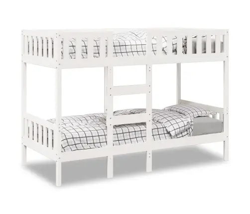 Divstāvu Gulta, Balta, 75X190 Cm, Priedes Masīvkoks Vidaxl