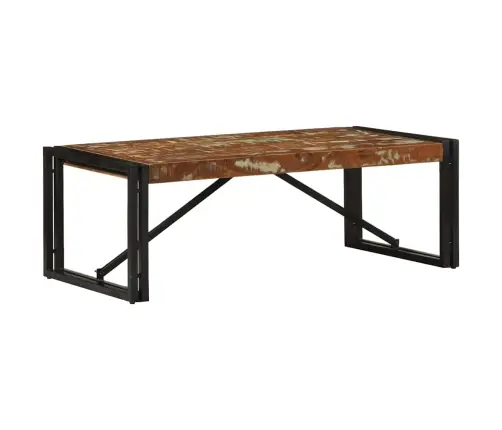 Daudzkrāsains Kafijas Galdiņš 100X50X35 Cm Reģenerēts Masīvkoks Vidaxl