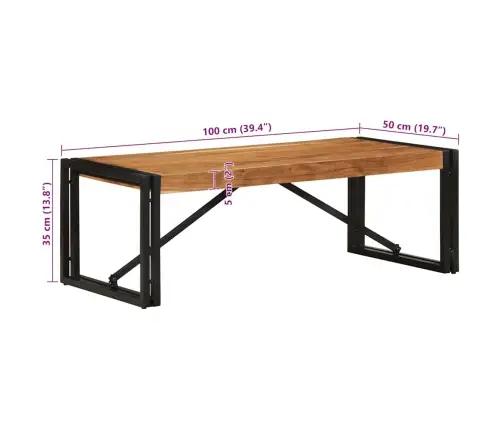 Kafijas Galdiņš 100X50X35 Cm Akācijas Masīvkoka Vidaxl Kafijas Galdiņš 100X50X35 Cm Akācijas Masīvkoka Vidaxl