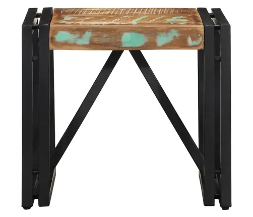 Daudzkrāsains Kafijas Galdiņš 40X40X35Cm, Pārstrādāts Masīvkoks Vidaxl