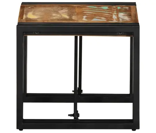 Daudzkrāsains Kafijas Galdiņš 40X40X35Cm, Pārstrādāts Masīvkoks Vidaxl