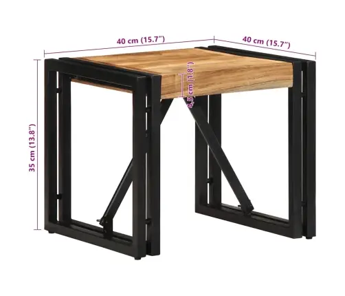 Kafijas Galdiņš 40X40X35 Cm Akācijas Masīvkoka Vidaxl Kafijas Galdiņš 40X40X35 Cm Akācijas Masīvkoka Vidaxl