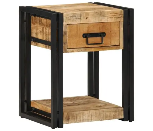 Nakts Skapītis 40X35X50 Cm Masīv, Raupja Koka Mango Vidaxl