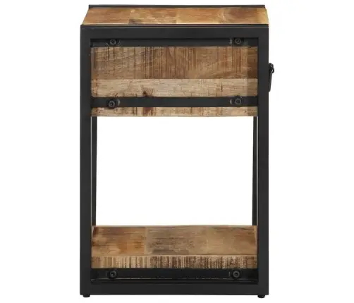 Nakts Skapītis 40X35X50 Cm Masīv, Raupja Koka Mango Vidaxl